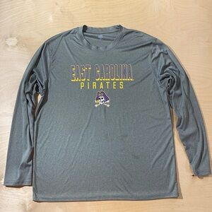 J. America Gray East Carolina Pirates Long Sleeve Shirt XXL (JI)